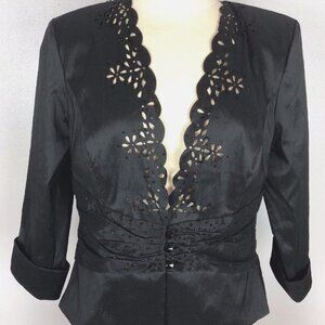 JR Nites Caliendo Black Holiday Top and Jacket Set size 10
